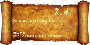 Kronstein Anett névjegykártya